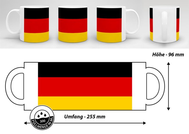 Flaggentasse Deutschland Flagge