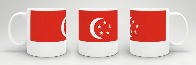 Flaggentasse Singapore Flagge