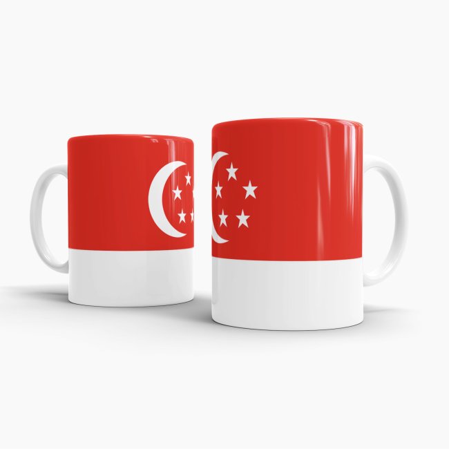 Flaggentasse Singapore Flagge