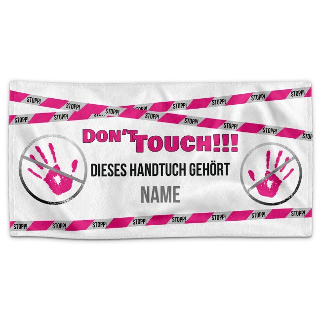 Strandtuch bedrucken - Do not touch - mit Name bedruckt - 140 x 70 cm