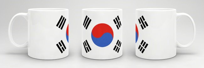 Flaggentasse Suedkorea Flagge