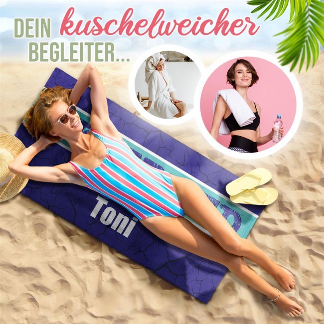 Handtuch personalisieren - Reserved For - mit Name - in zwei Gr&ouml;&szlig;en und f&uuml;nf Farben