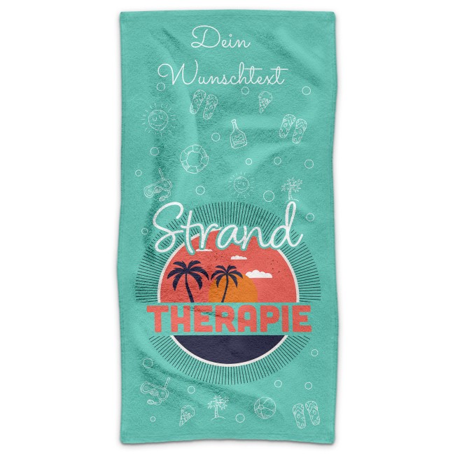 Badetuch mit Text selbst gestalten - Strandtherapie - 140 x 70 cm