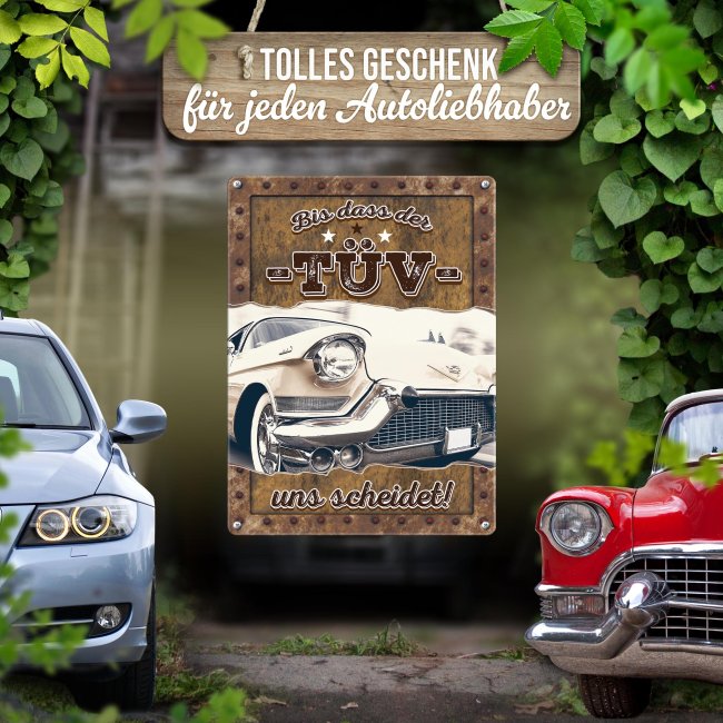 Autoschild mit Foto gestalten - Bis das der T&Uuml;V uns scheidet