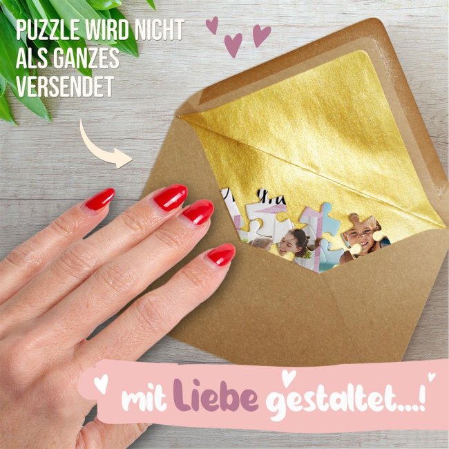 Personalisiertes Foto-Puzzle f&uuml;r die beste Mama - Collage f&uuml;r 6 Fotos - 24 Teile inkl. Umschlag