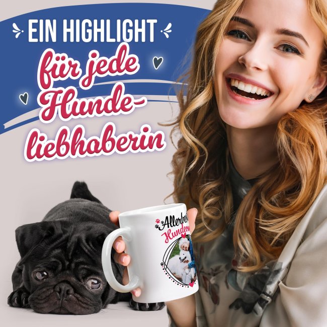Tasse mit Spruch - Allerbeste Hundeoma - mit Foto gestalten