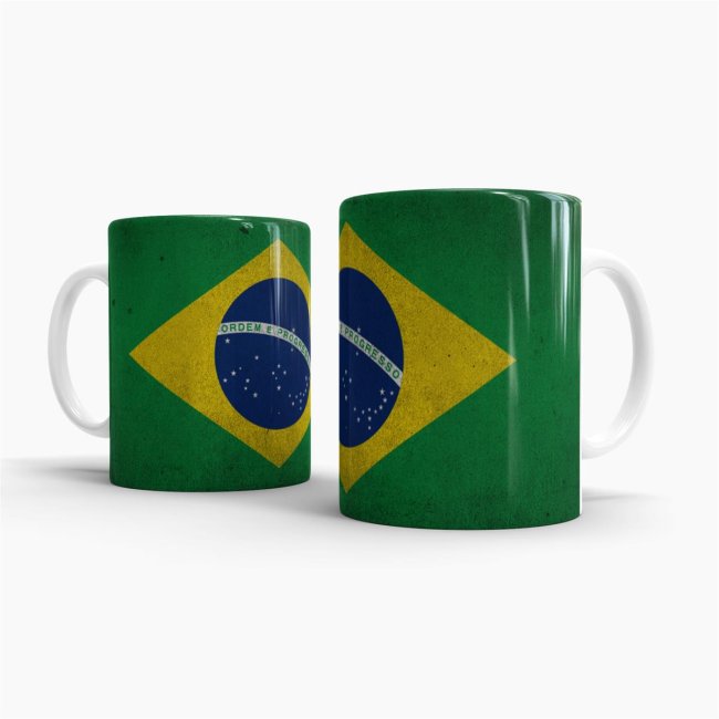 Tasse Brasilien Flagge Retro