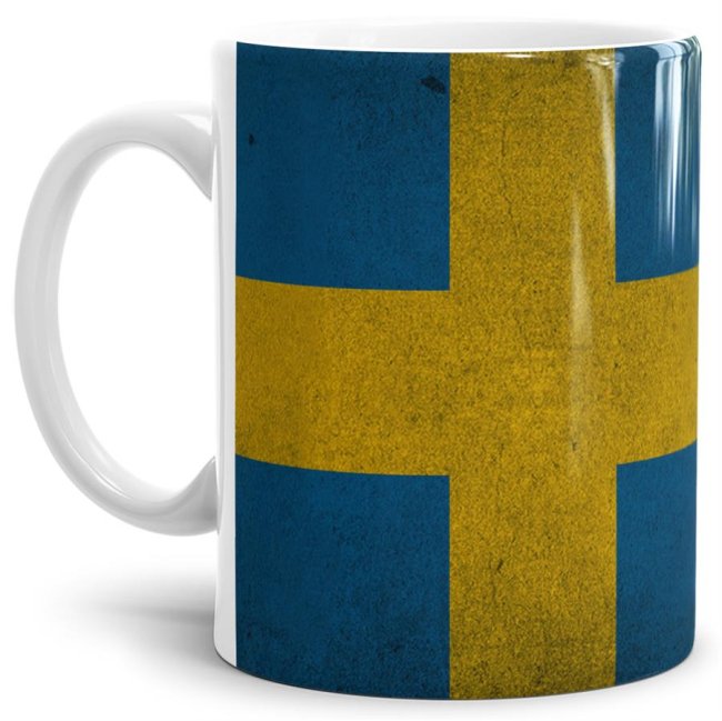 Tasse Schweden Flagge Retro