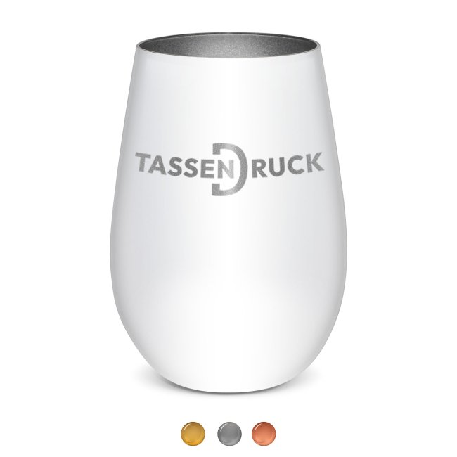 Zweifarbiges Windlicht mit Gravur in Matt-Wei&szlig; - 3 verschiedene Innent&ouml;ne