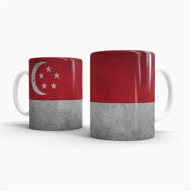 Tasse Singapore Flagge Retro