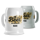Bierkrug mit Name bedrucken - It is Beer o clock - Keramik