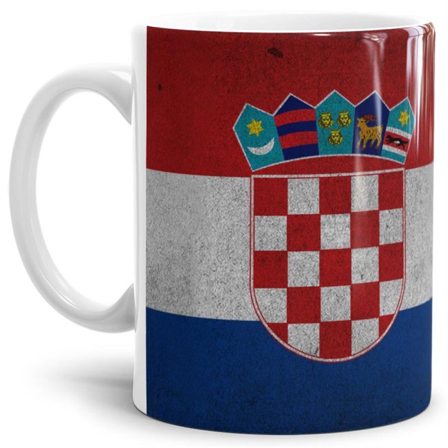Tasse Kroatien Flagge Retro