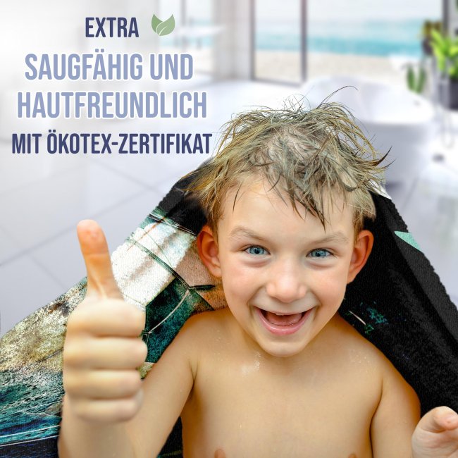 Personalisiertes Handtuch f&uuml;r Fu&szlig;ballspieler und Fans - 2 Gr&ouml;&szlig;en