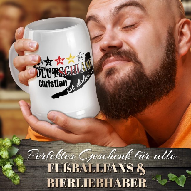 Personalisierter Bierkrug mit Name - Deutschland EM 2024 - Keramik