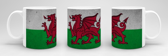 Retro Flaggentasse Wales