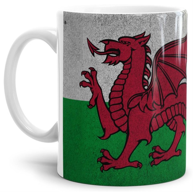 Retro Flaggentasse Wales