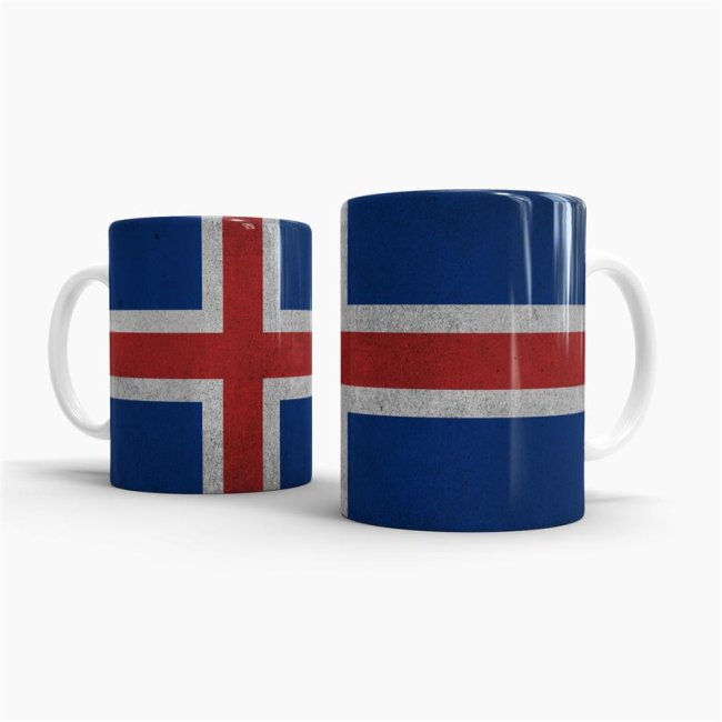 Retro Flaggentasse Island