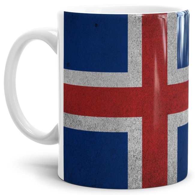 Retro Flaggentasse Island