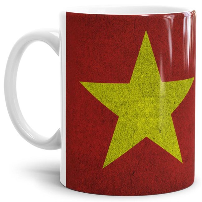 Tasse Vietnam Flagge Retro