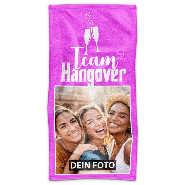 Handtuch zum Junggesellenabschied - Team Hangover - mit Foto bedrucken - 140 x 70 cm