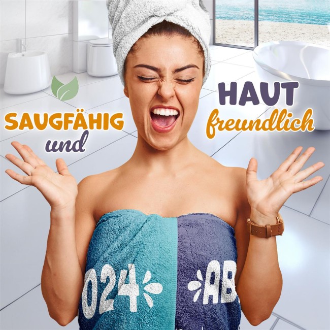 Handtuch - ABI-Trockener Stoff war gestern - blau - mit Jahr - 140 x 70 cm