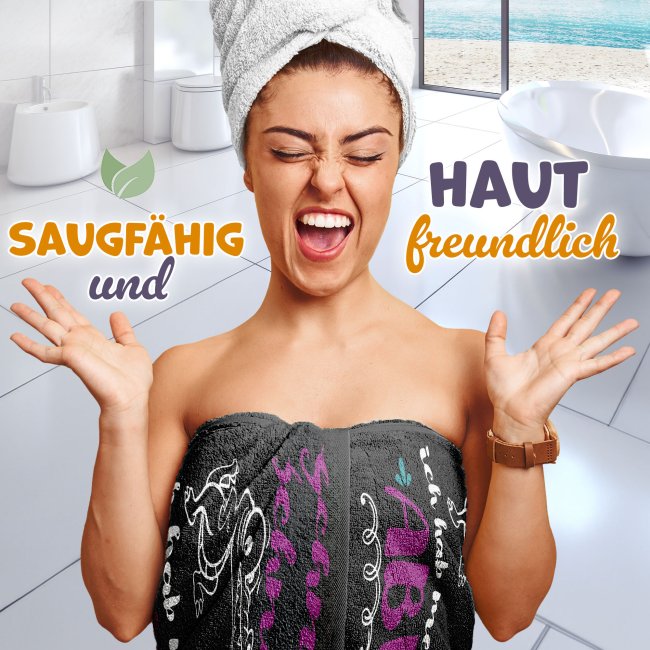 Handtuch mit Spruch - Schni Schna-ich hab mein ABI - pink - in zwei Gr&ouml;&szlig;en