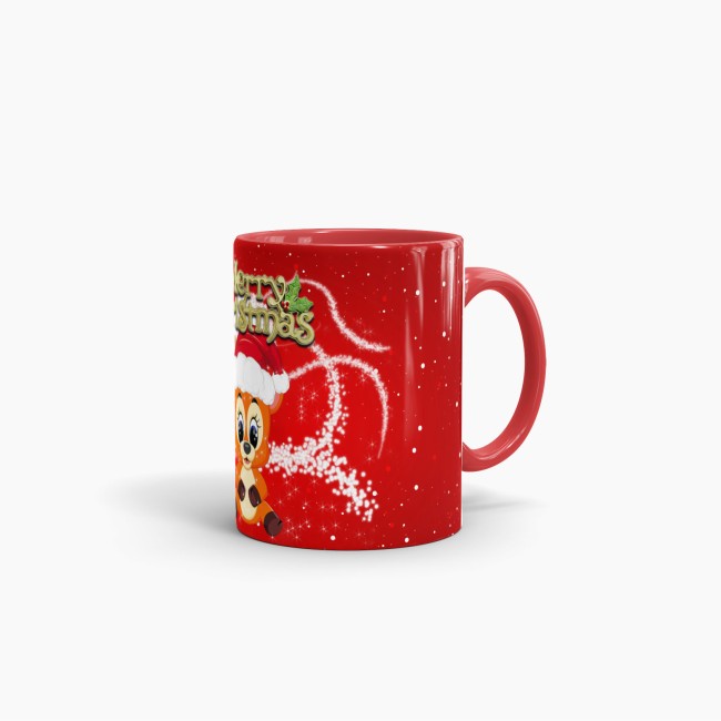 Tasse Weihnachten Innen und Henkel Rot