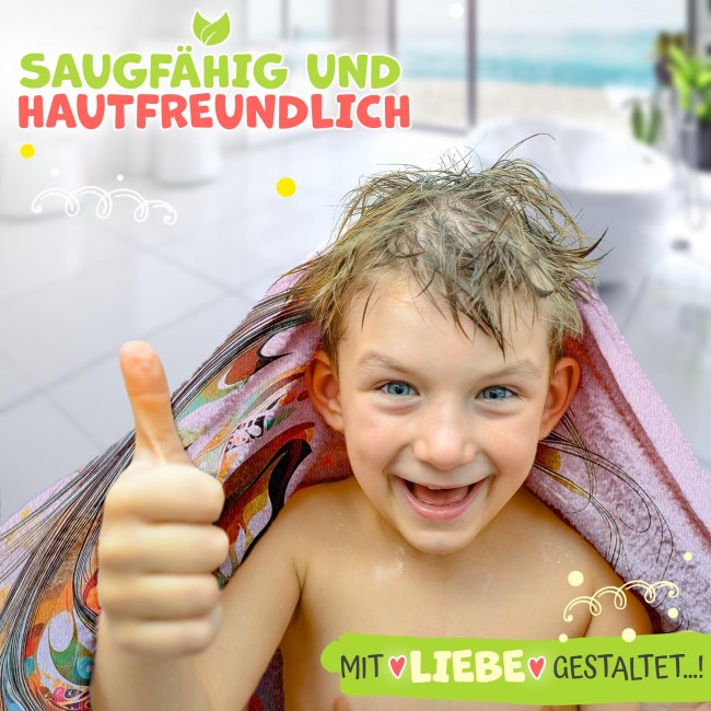 Kinder-Handtuch mit Name - Abstraktes Pferd - mit Name - 2 Gr&ouml;&szlig;en