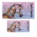 Kinder-Handtuch mit Name - Abstraktes Pferd - mit Name -...