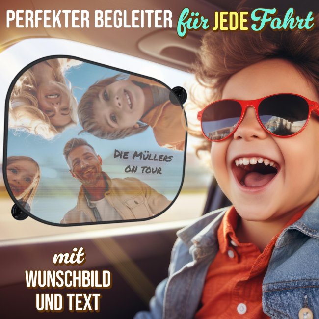 Auto-Sonnenschutz selbst gestalten mit Foto und/oder Name