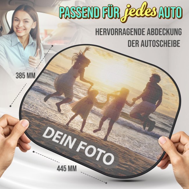Auto-Sonnenschutz selbst gestalten mit Foto und/oder Name - Einzeln