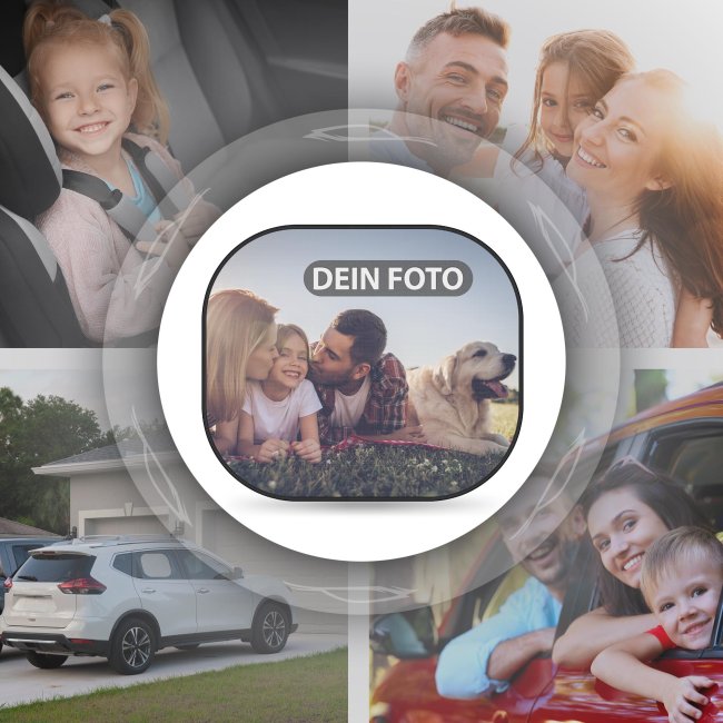 Auto-Sonnenschutz selbst gestalten mit Foto und/oder Name - Einzeln