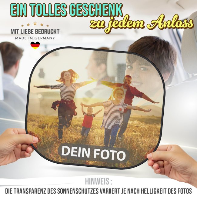 Auto-Sonnenschutz selbst gestalten mit Foto und/oder Name - Einzeln