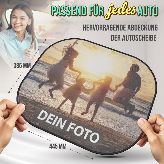 Auto-Sonnenschutz selbst gestalten mit Foto und/oder Name - 2er-Set