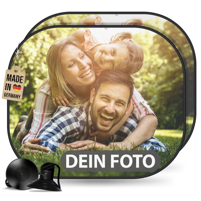 Auto-Sonnenschutz selbst gestalten mit Foto und/oder Name - 2er-Set