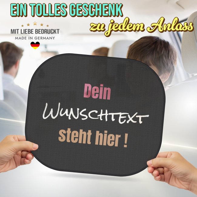 Auto-Sonnenschutz selbst gestalten mit Wunschtext - Einzeln
