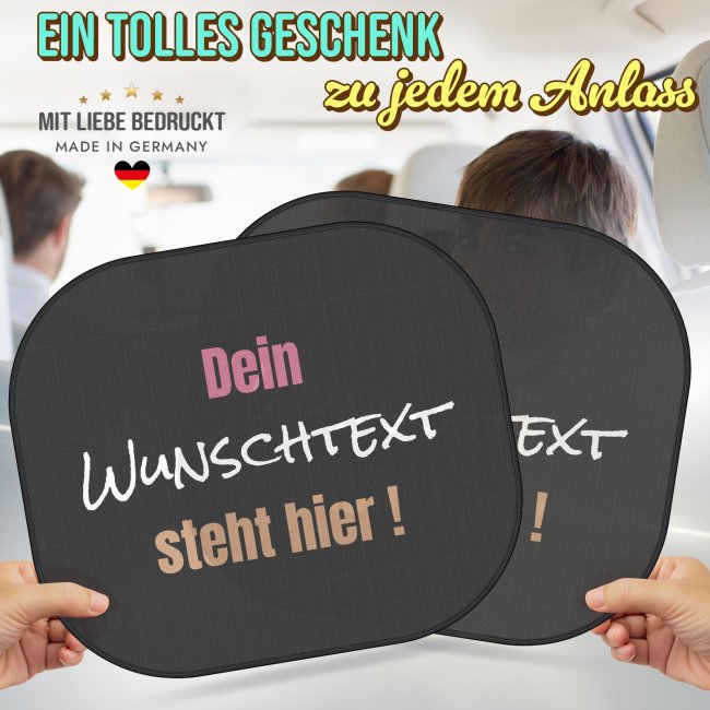Auto-Sonnenschutz selbst gestalten mit Wunschtext - 2er-Set
