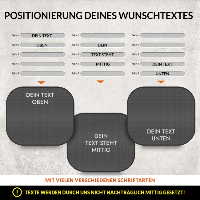 Auto-Sonnenschutz selbst gestalten mit Wunschtext - 2er-Set