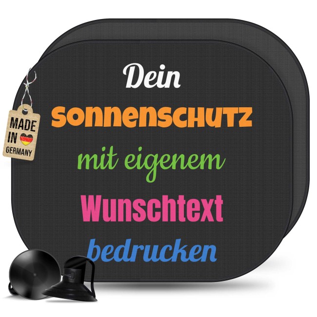 Auto-Sonnenschutz selbst gestalten mit Wunschtext - 2er-Set