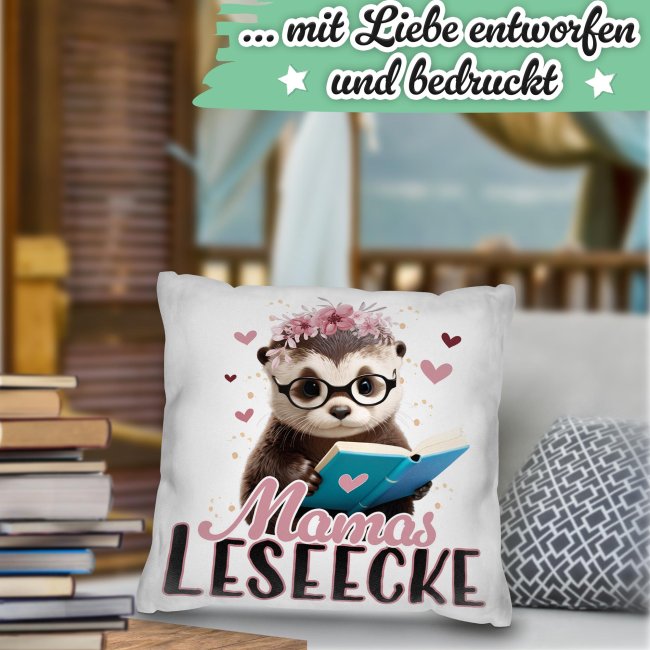 Kissen - Mamas Leseecke - Otter - in 6 Farben