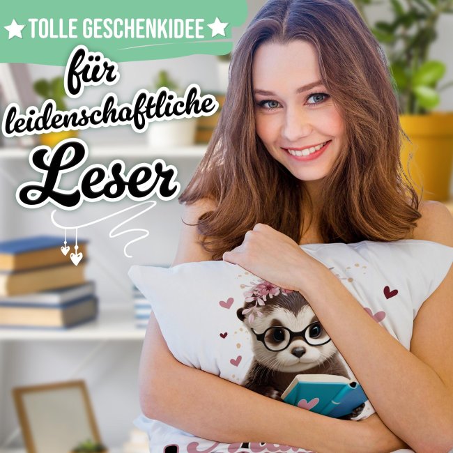 Kissen - Mamas Leseecke - Otter - in 3 Farben