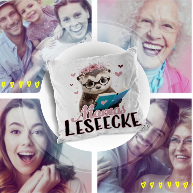 Kissen - Mamas Leseecke - Otter - in 3 Farben