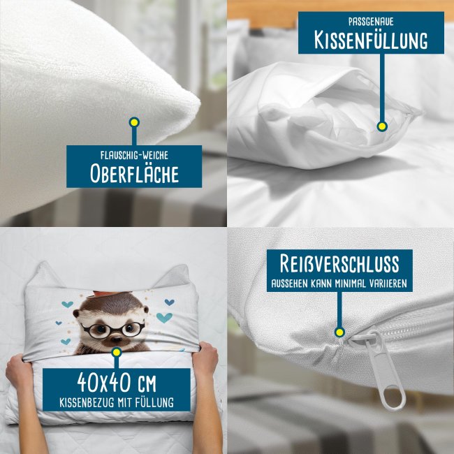 Kissen - Opas Leseecke - Otter - in 2 Farben