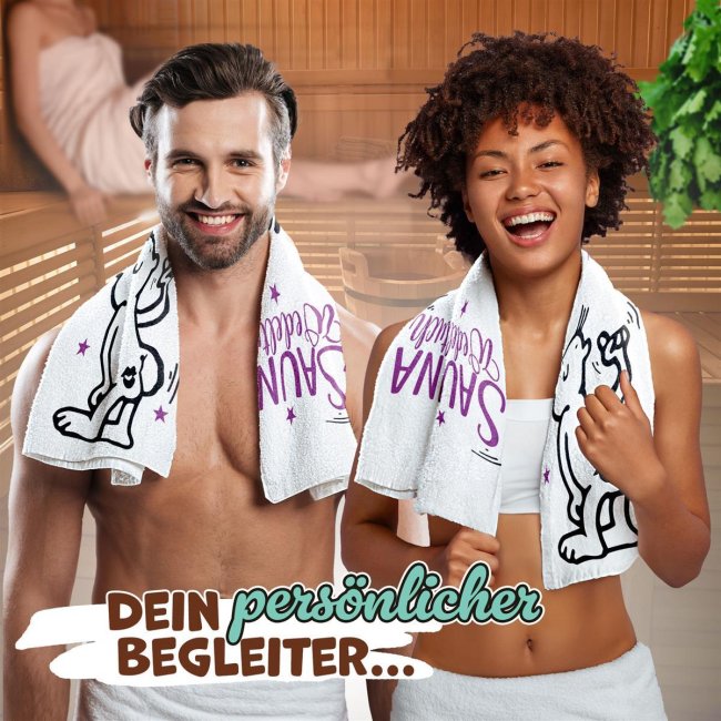 Handtuch mit Spruch - Sauna Wedeltuch - 140 x 70 cm