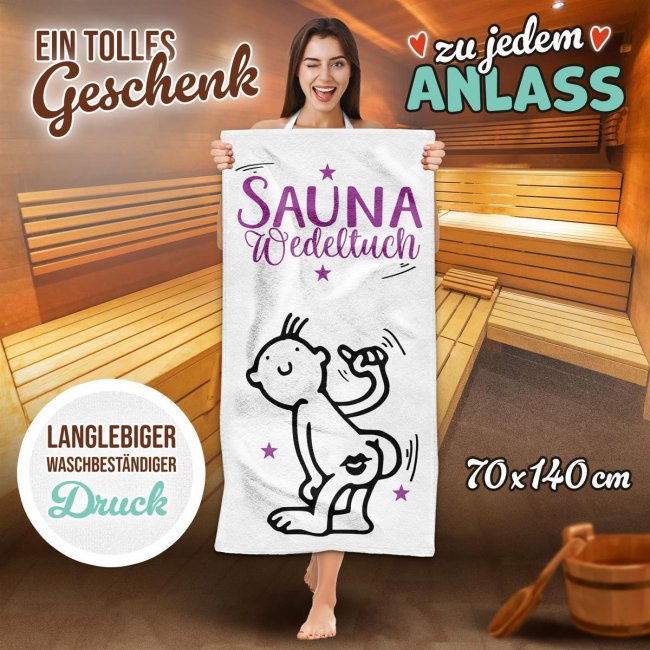 Handtuch mit Spruch - Sauna Wedeltuch - 140 x 70 cm