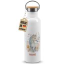 Trinkflasche mit Bambusdeckel - Einhorn - mit Name -...