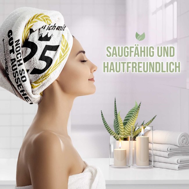 Handtuch mit Spruch - Bitte kein Neid - mit Wunschzahl - in zwei Gr&ouml;&szlig;en