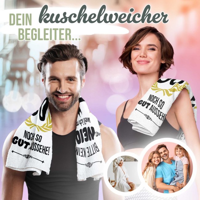 Handtuch mit Spruch - Bitte kein Neid - 50 Jahre - in zwei Gr&ouml;&szlig;en