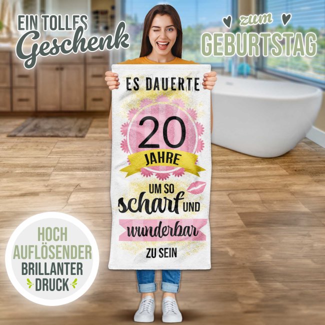 Handtuch mit Spruch - Es dauerte 20 Jahre - in zwei Gr&ouml;&szlig;en