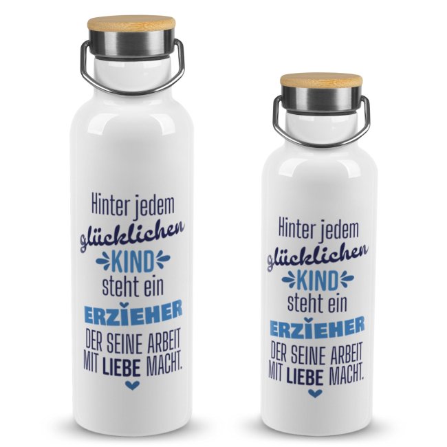 Trinkflasche mit Bambusdeckel - Hinter jedem Kind steht ein Erzieher